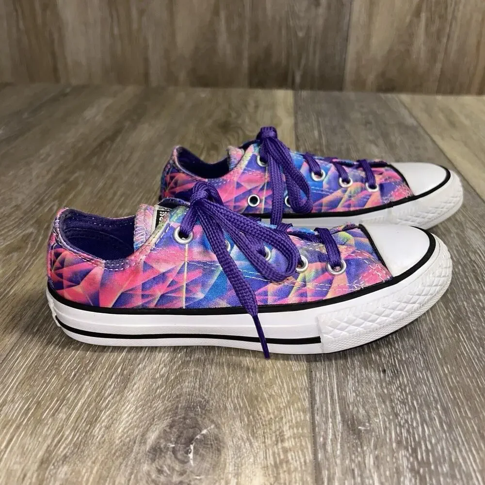 Converse All Star Low Top Geo Pink Prism Sneaker Shoes 362874f US Youth Size 12